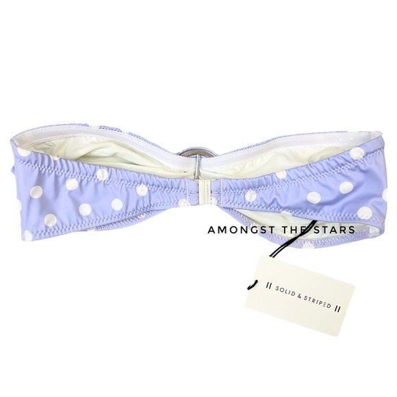 Solid & Striped Sasha Purple & White Polka Dot Bandeau Bikini Top - Picture 5 of 7